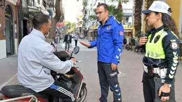 Manisa'da Yayalara Ayrılmış Yollarda Motosiklet Denetimi