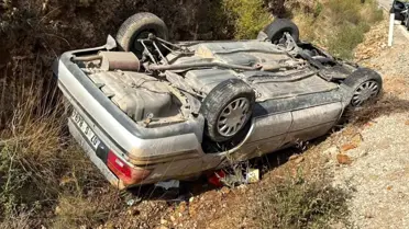 Burdur'da Kaza: Otomobil Şarampole Devrildi
