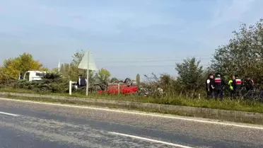 Zonguldak'ta Takla Atan Araçta Sürücü Hafif Yaralandı