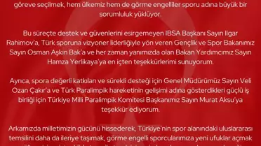 Ayhan Yıldırım IBSA Yönetim Kurulu'na Seçildi