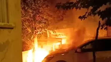 Batman'da Park Halindeki Araç Yandı