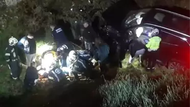 Denizli'de Uçurumdan Düşen Sürücü Kurtarıldı