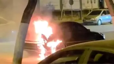 Malatya'da Otomobil Yangını