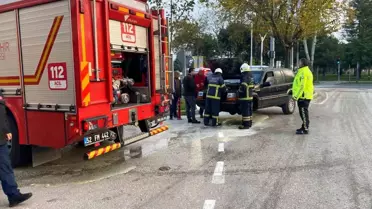Ordu'da Seyir Halindeki Otomobilde Yangın Çıktı