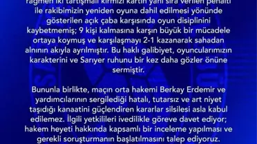 Sarıyer Hakem Heyetini Soruşturma Talep Etti