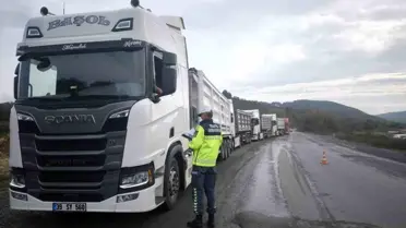 Alaplı'da Tır Kontrolleri: Ceza Uygulandı