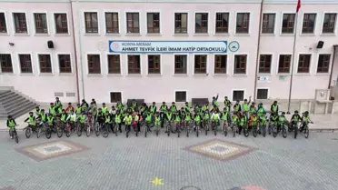 Konya'da 'Güvenli Okul Yolları Projesi' ile Bisikletle Okula Giden Öğrenci Sayısı Artıyor