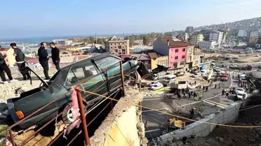 Trabzon'da Freni Boşalan Belediye Kamyoneti Yokuş Aşağı Düştü