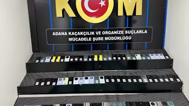Adana'da Kaçakçılık Operasyonu: 80 Telefon, 4.500 Sigara Ele Geçirildi