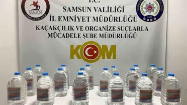 Samsun'da Kaçak Alkol Operasyonu: 90 Litre Etil Alkol Ele Geçirildi