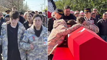 Babaya son veda! Anne ve oğlu, şehidi parkasıyla uğurladı