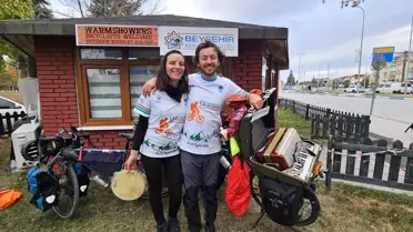 Bisiklet Turu Yapan Müzisyenler Beyşehir'de