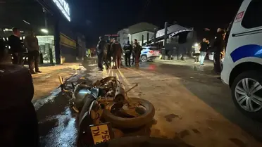 Motosiklet sürücüsü polise çarptı