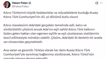 KKTC'nin 42. Yıl Dönümü Mesajı