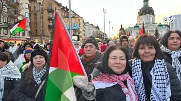 Stockholm'de Gazze için Protesto