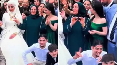 Herkesin bozkurt işareti yaptığı düğüne damga vuran anne: Kızı müdahale etti