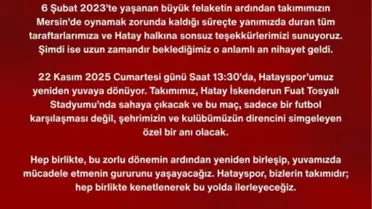 Hatayspor Yuvaya Dönüyor