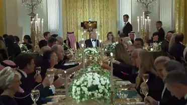 Beyaz Saray'da görkemli gece! Trump'ın yemeğinde sürpriz isimler yer aldı