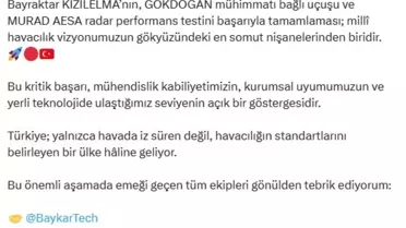 Bayraktar KIZILELMA Testleri Başarıyla Tamamlandı