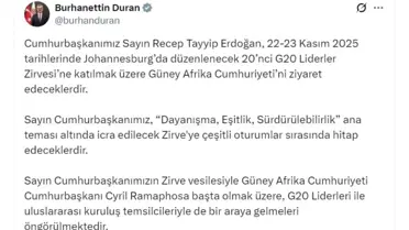 Cumhurbaşkanı Erdoğan, Güney Afrika Cumhuriyeti'ne gidecek