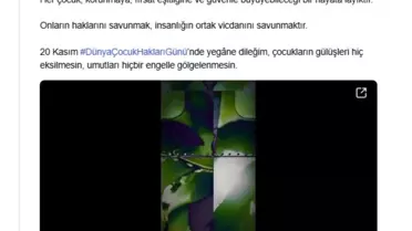 Emine Erdoğan'dan 20 Kasım Dünya Çocuk Hakları Günü paylaşımı