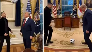 Trump ve Ronaldo, Oval Ofiste maç yaptı
