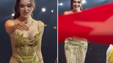 Ülkemizi temsil eden Ceren Arslan'ın Türk bayrağı almasına izin verilmedi