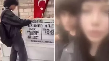 Katledilen İkbal Uzuner'in mezarı başında infial yaratan görüntüler! 2 kişi gözaltına alındı