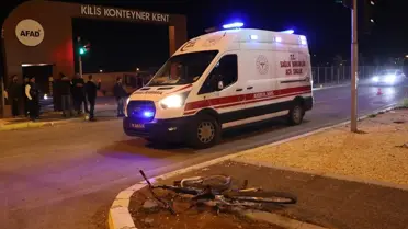 Kilis'te Bisikletli Genç Ağır Yaralandı