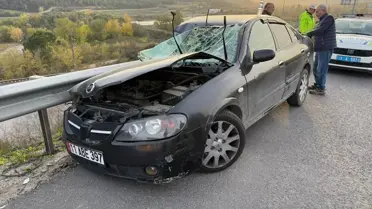 Otomobil Bariyere Çarptı: 1 Yaralı