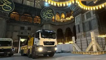 Ayasofya'da görüntülenen vinçlerin sırrı belli oldu