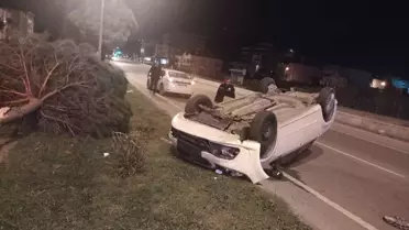 Samsun'da otomobil kaza yaptı, sürücü yaralandı