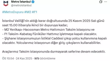 Taksim Metro ve Füniküler Hattı Kapalı