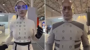 İran'ın ''insanı robotları'' fuara damga vurdu! Gerçek ortaya çıkınca alay konusu oldu