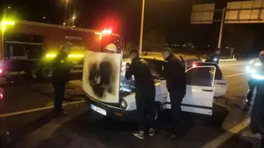 Konya'da Otomobil Yangını