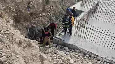 Hatay'da inşaat alanında düşen şahıs kurtarıldı