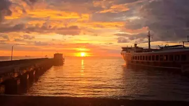 Tekirdağ'da Altın Tonlarında Sabah Manzarası