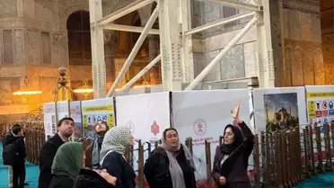 AK Parti heyeti Ayasofya-i Kebir Cami-i Şerifi'ndeki restorasyonu inceledi