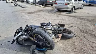 Beypazarı'nda Otomobil-Motosiklet Çarpıştı