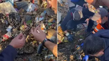 Yolda kaybettiği 10 yıllık birikimini 40 ton çöpün içinde buldular