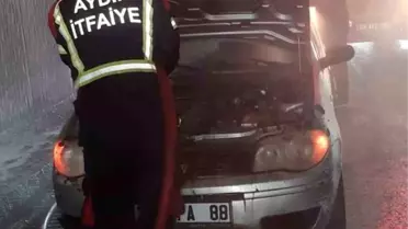 Aydın-Denizli Karayolu'nda Araç Yangını Paniğe Neden Oldu