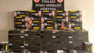 Dörtyol'da Kaçak Makaron Ele Geçirildi