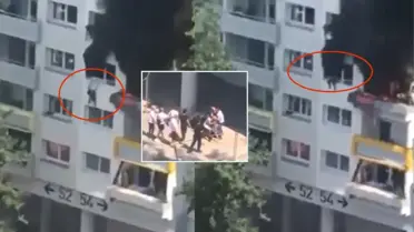 İki kardeş, 9 metre yükseklikten atlayarak yangından kurtuldu