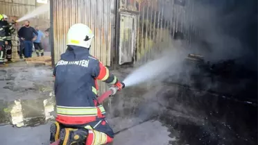 Mersin'de Palet Üretim Tesisinde Yangın