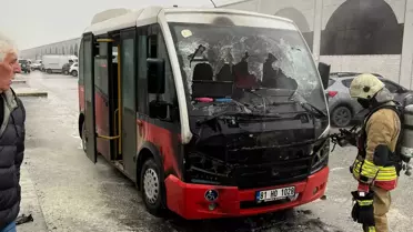 Düzce'de Halk Otobüsü Yangını