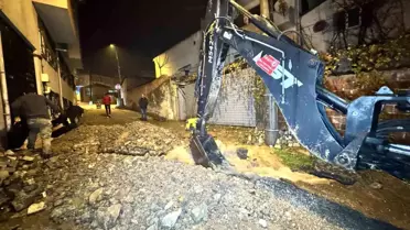 Edirne'de patlayan borudan fışkıran su metrelerce yükseğe çıktı