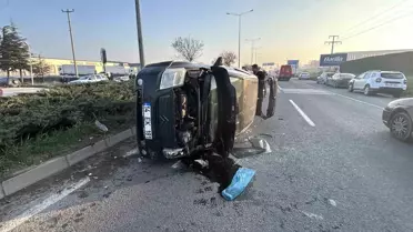 Bolu'da Kaza: Otomobil Devrildi, Sürücü Yaralandı