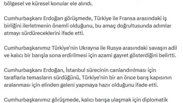 Cumhurbaşkanı Erdoğan, Fransa Cumhurbaşkanı Macron ile görüştü