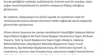 Sakaryaspor Başkanı Kıratlı İstifa Etti