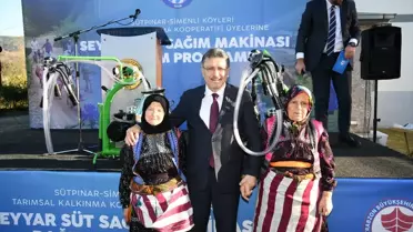 Trabzon'da 40 çiftçiye süt sağım makinesi verildi